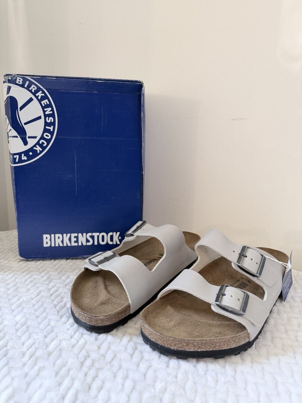 Birkenstock Arizona Vintage Wood Mineral Grey Leather EU 43 Mens 10 Regular Fit